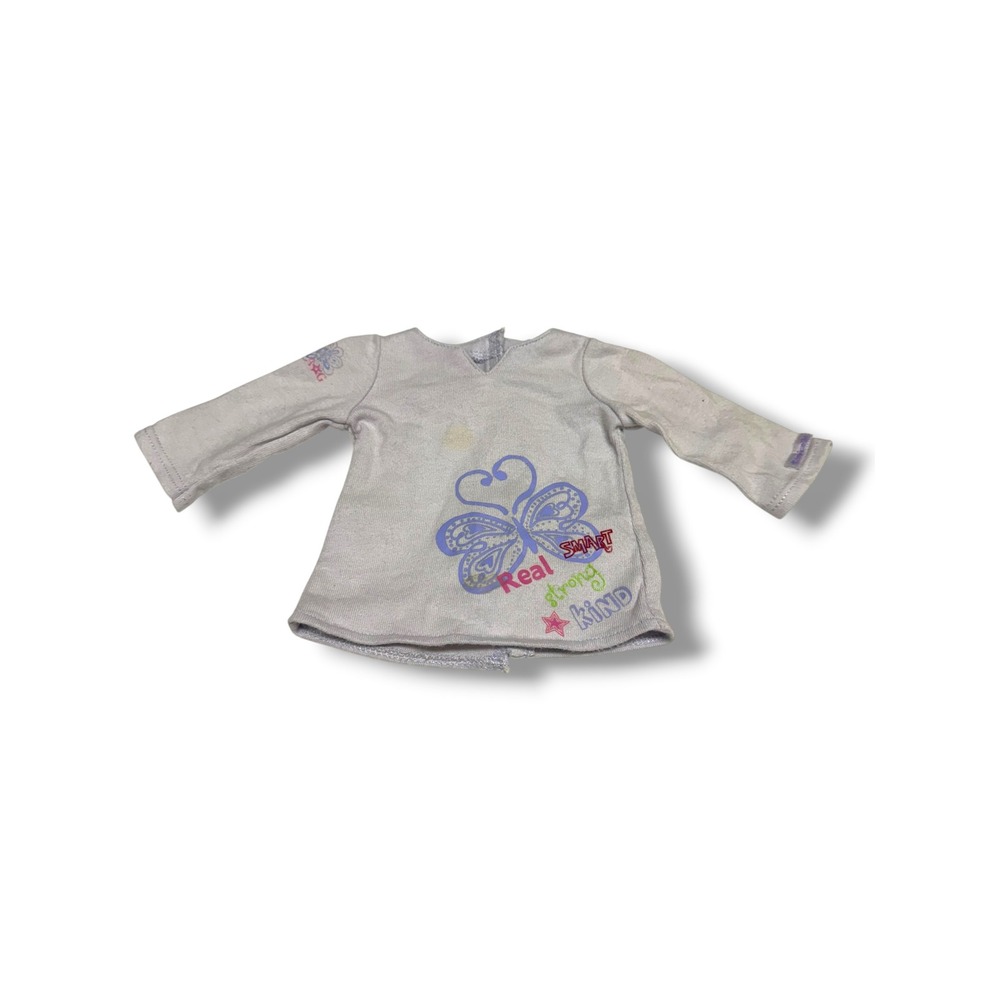 American Girl Lavender Butterfly Long Sleeve Shirt 18" Doll Truly Me Top